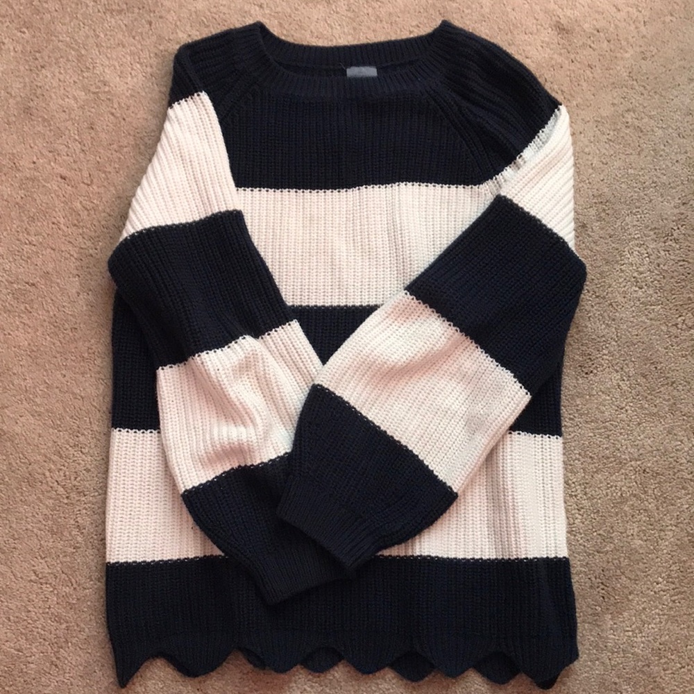 Zara Blue and White striped sweater
